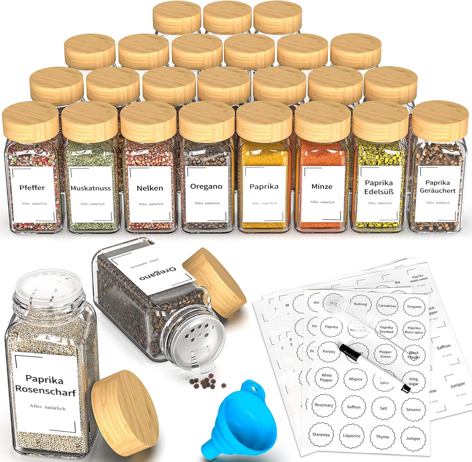 Thumbnail 6 de DIFULI Gewürzgläser Set mit 24 Gläsern