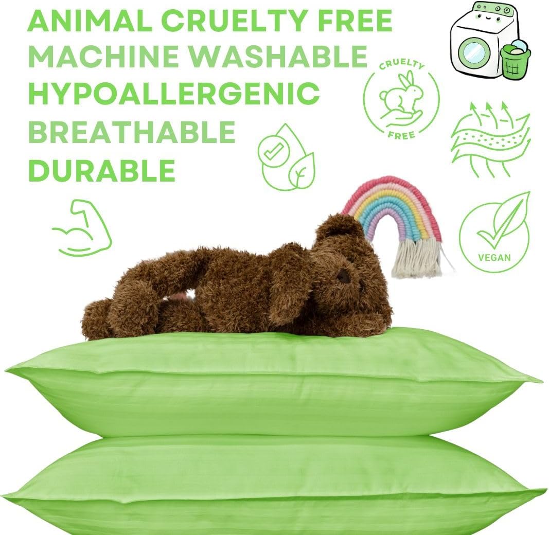 Detalle de Kinder Fluff Kids Pillow (lot de 2) 16x24 pouces – Oreillers pour enfants dès 7 ans, coton 300T, garnissage fibre alternative