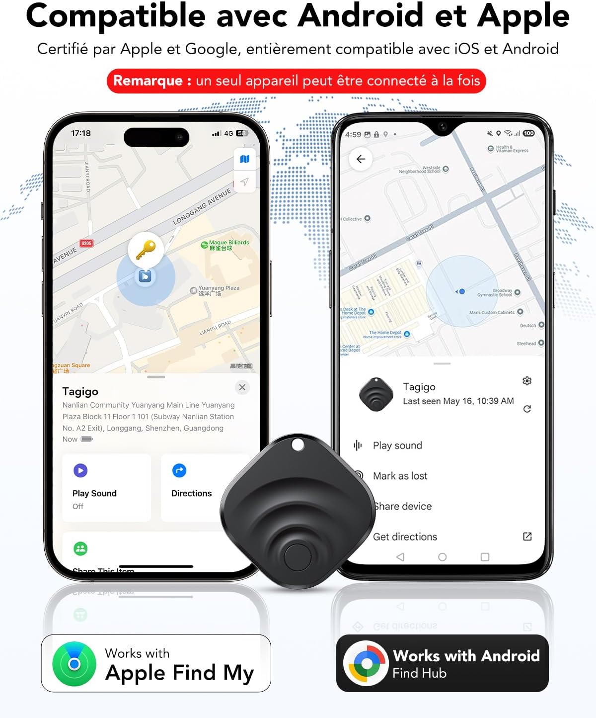 Thumbnail 1 de TIMU 2026 Air Tracker Tags Item Locator (4-Pack) for Apple Find My & Google Find Hub