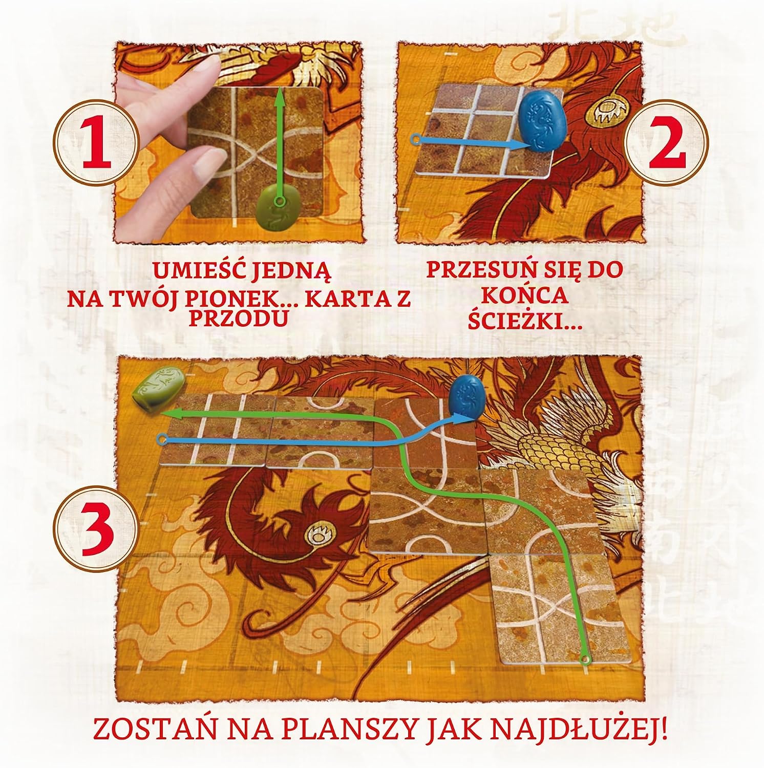 Detalle 2 de dV Giochi Tsuro Ścieżka Smoka – gra kafelkowa dla 2–8 graczy, od 8 lat