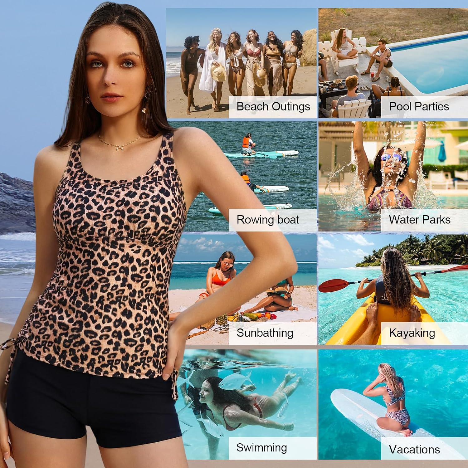 Thumbnail 3 de JASAMBAC tankini swimsuit with shorts