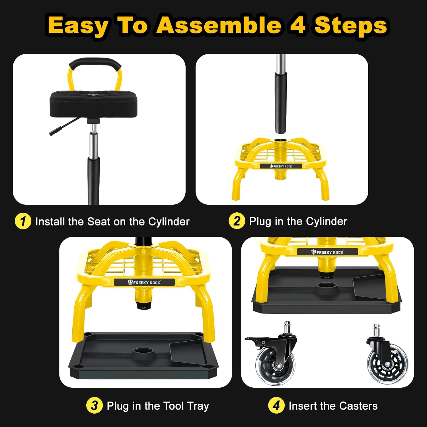 Thumbnail 6 de FREEKYROCK Rolling Shop Stool 330 LBS