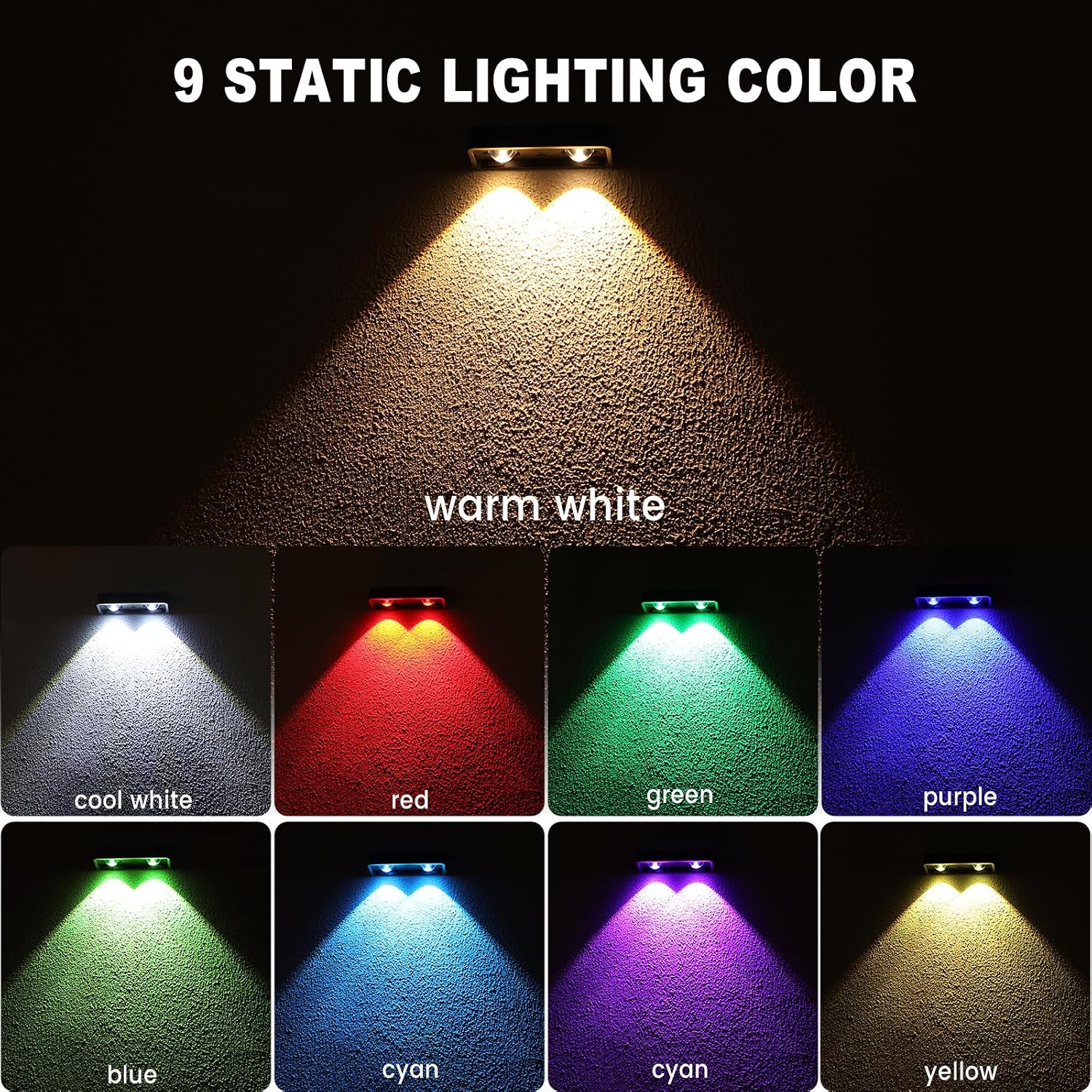 Detalle 2 de nibuuecer Solar Fence Lights 80 lumens 4-Pack
