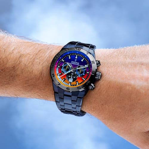 Detalle de Festina Montre Homme Analogique en Acier 316L Bleu – Élégance et fiabilité