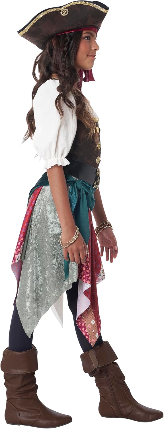 Detalle de California Costumes 3022-040 Boho Pirate Child Costume with Multicolor Skirt