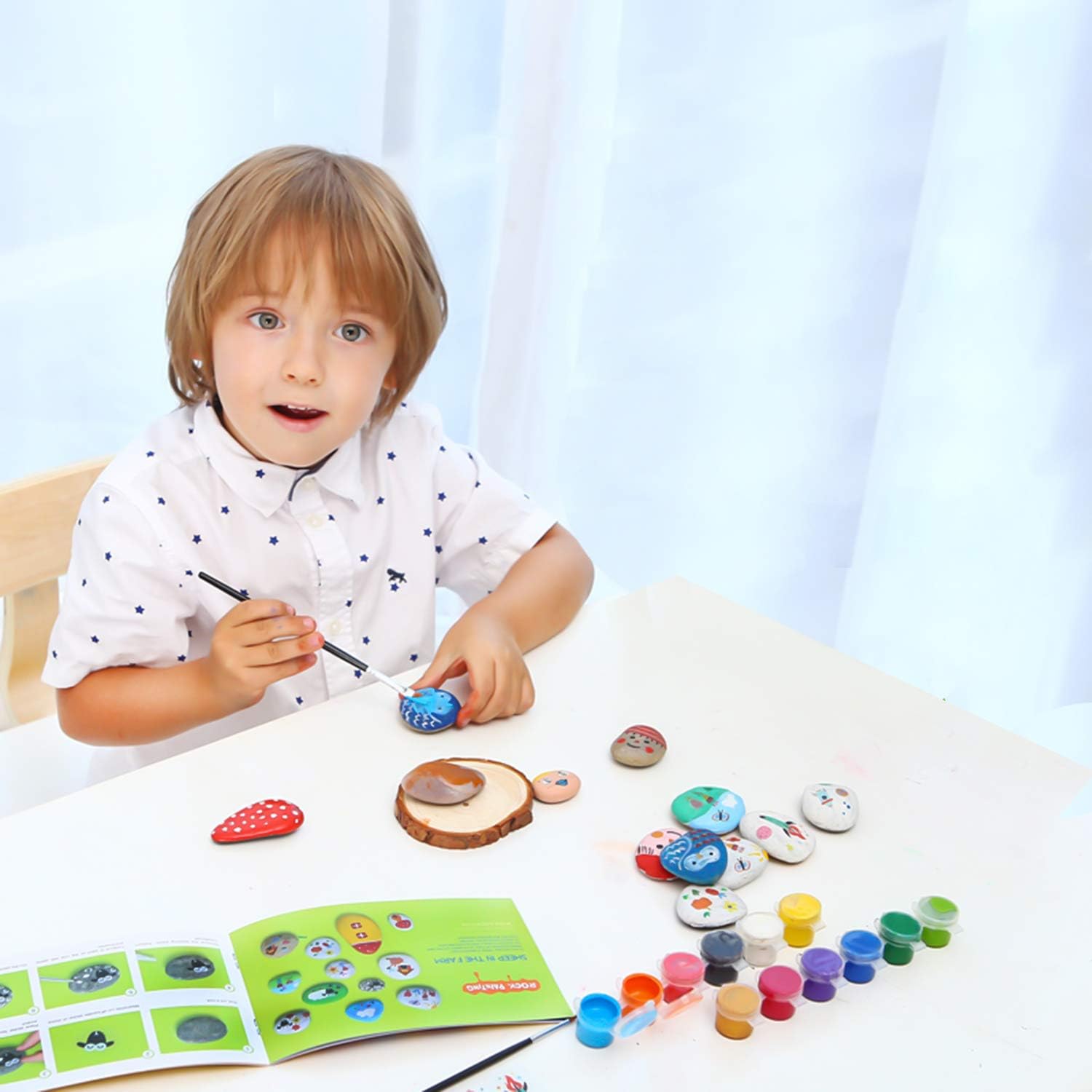 Detalle 2 de Hisredsun Painting Rock 48 pcs natural pebbles 🪨