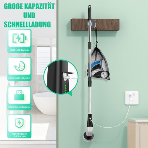 Thumbnail 6 de YKYI Elektrische Reinigungsbürste Bad – kabellos, 8 Köpfe, IPX7