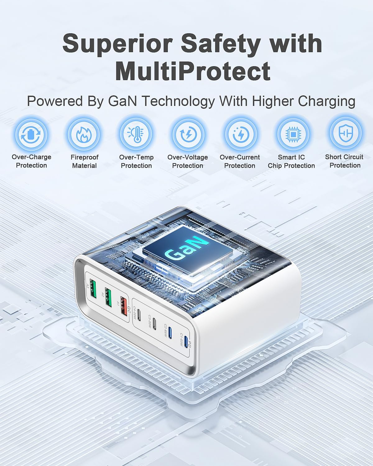 Thumbnail 4 de Super Fast Charging Station 200W GaN 7-Port charger