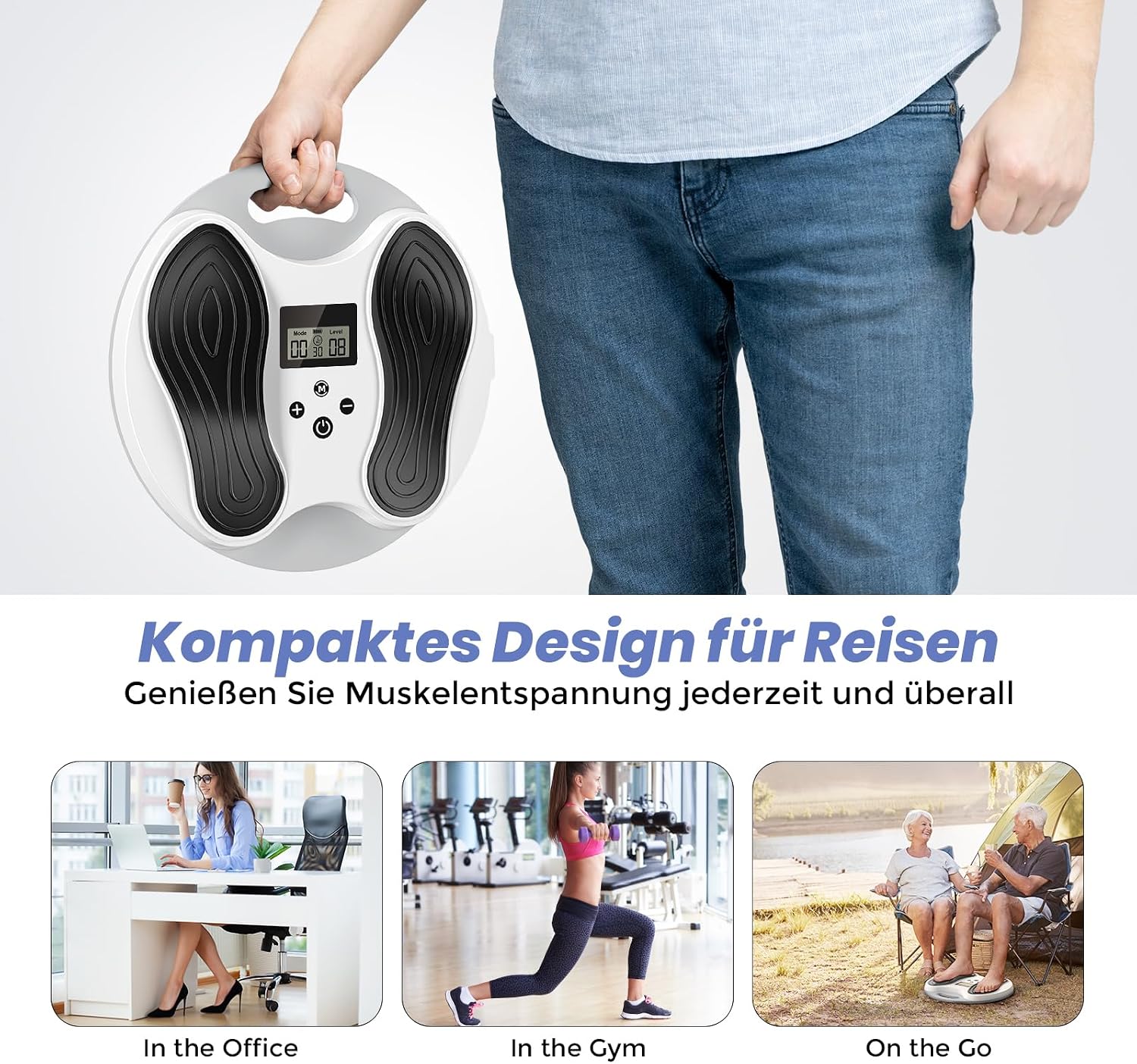 Detalle 2 de Medic Durchblutungsstimulator für Füße & Beine – EMS/TENS Fußmassagegerät mit 4 TENS-Pads