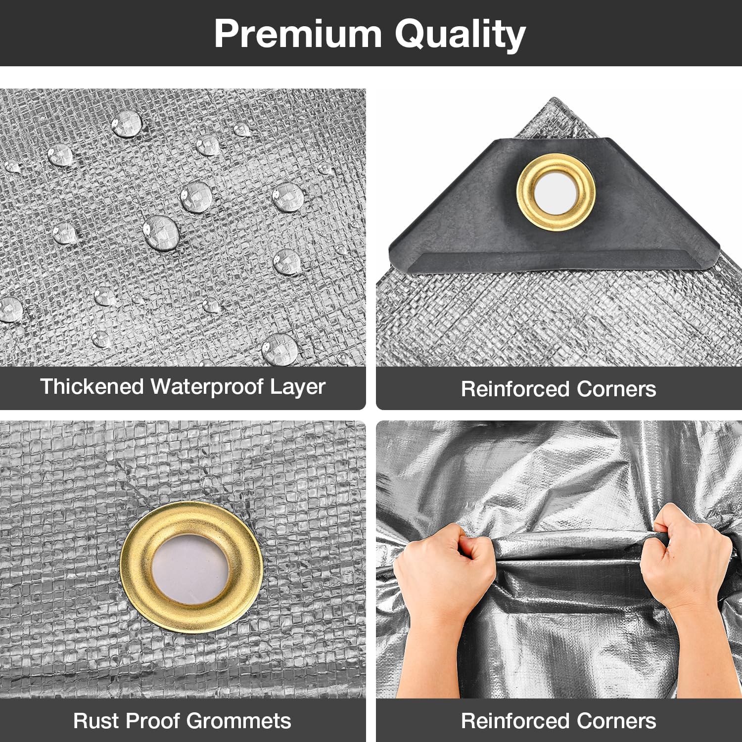 Detalle de Pattiumo Tarp Waterproof 10 x 12 FT Heavy-Duty 16 Mil Multipurpose Cover (Green/Brown)