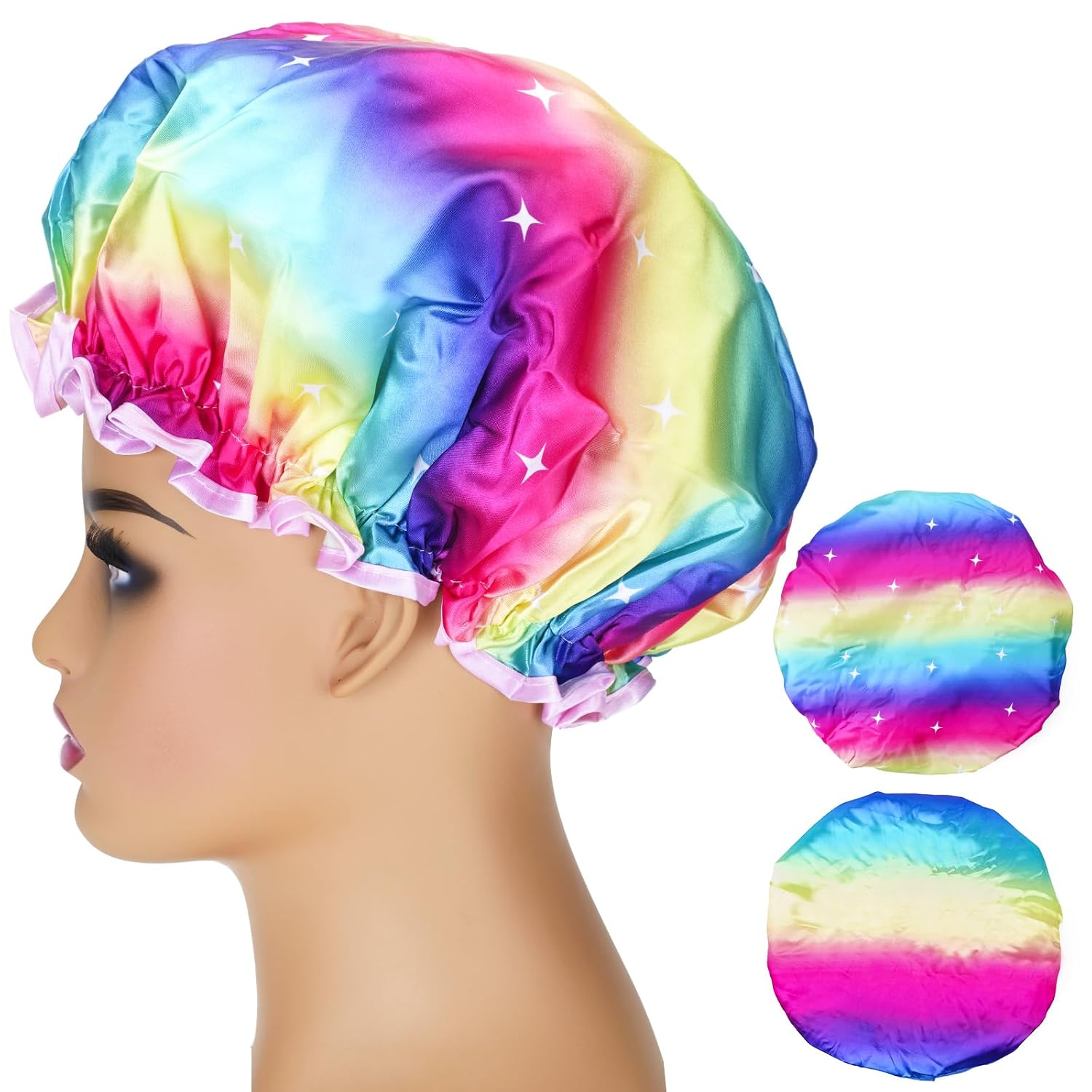 Thumbnail 6 de G2PLUS Duschhaube wasserdicht, 2 Stück, 32 cm, doppellagig aus Polyester und EVA