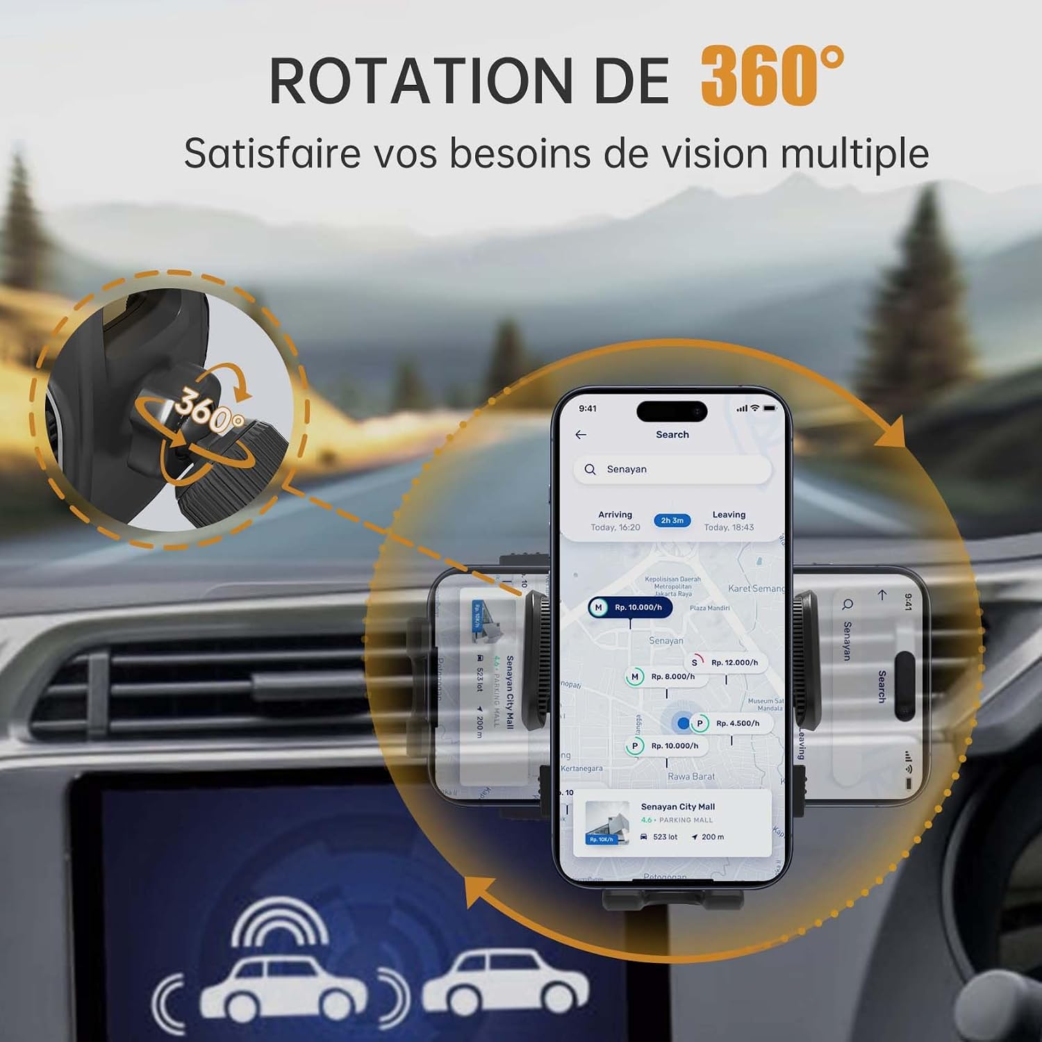 Detalle 2 de YISH Porte Telephone Voiture 360°
