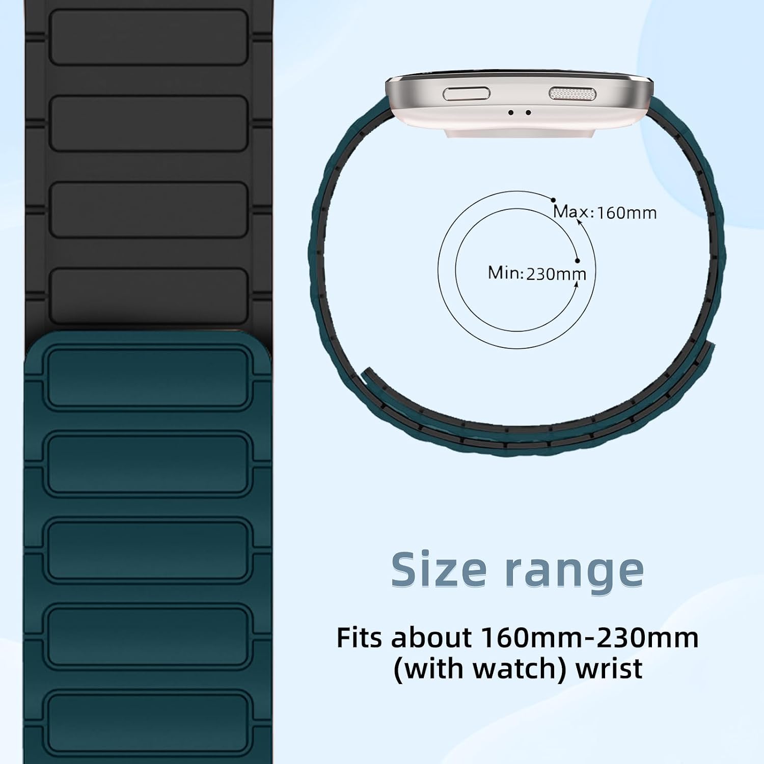 Thumbnail 3 de RosMank 22mm Silicone Watch Band with Magnetic Closure for Amazfit, Garmin, Xiaomi and More