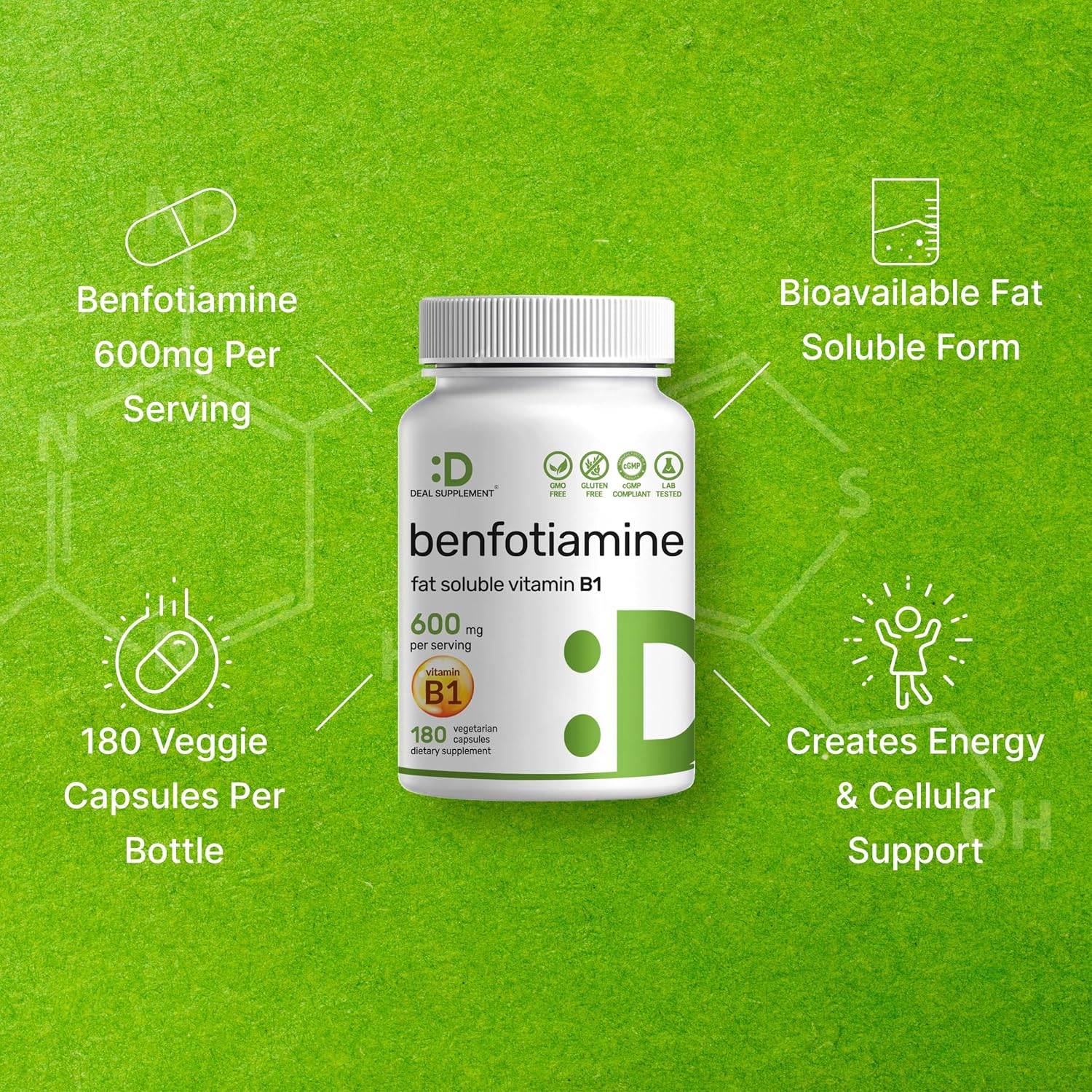 Thumbnail 2 de Benfotiamine Supplement 600 mg per Serving