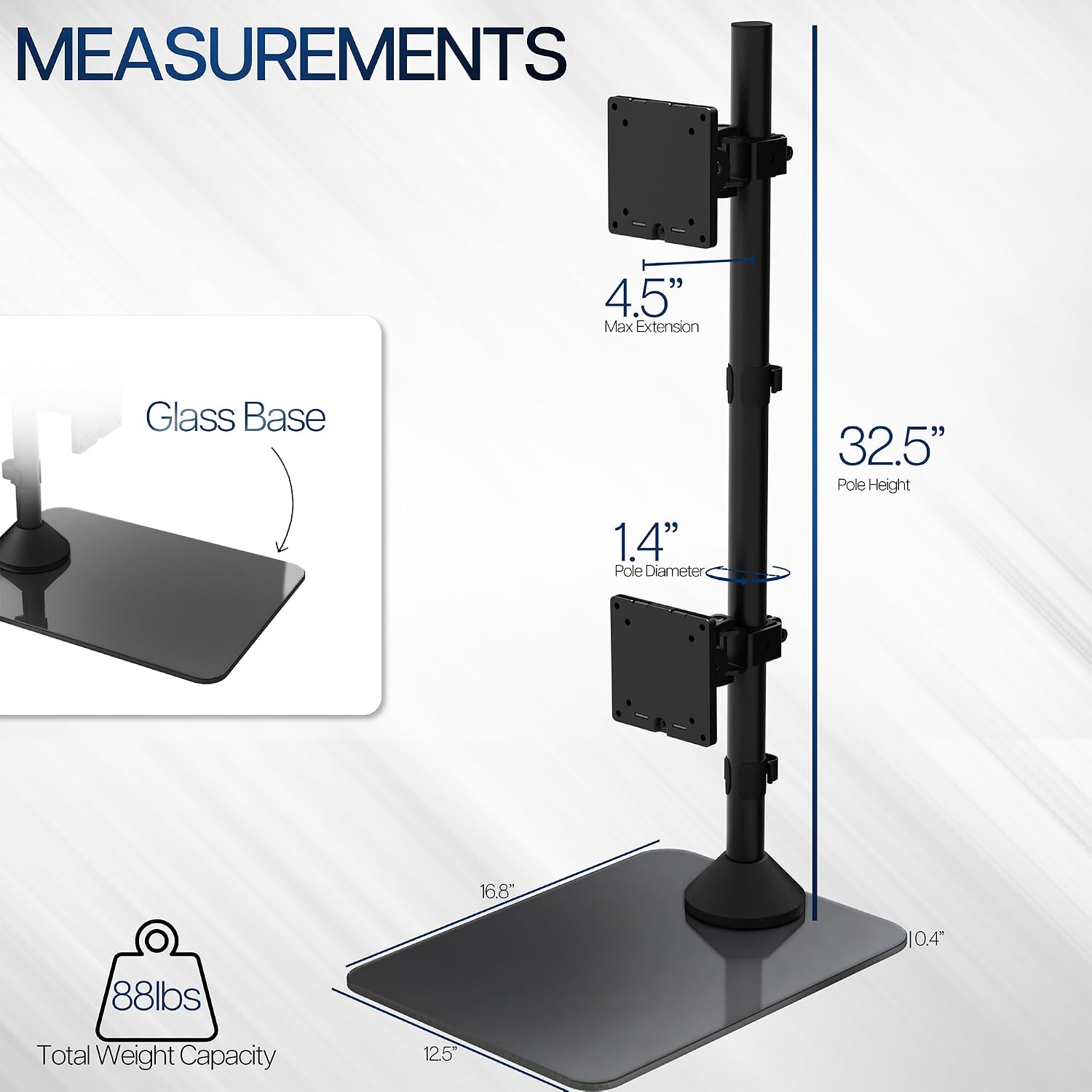 Detalle de VIVO Dual Monitor Desk Stand STAND-V202LG