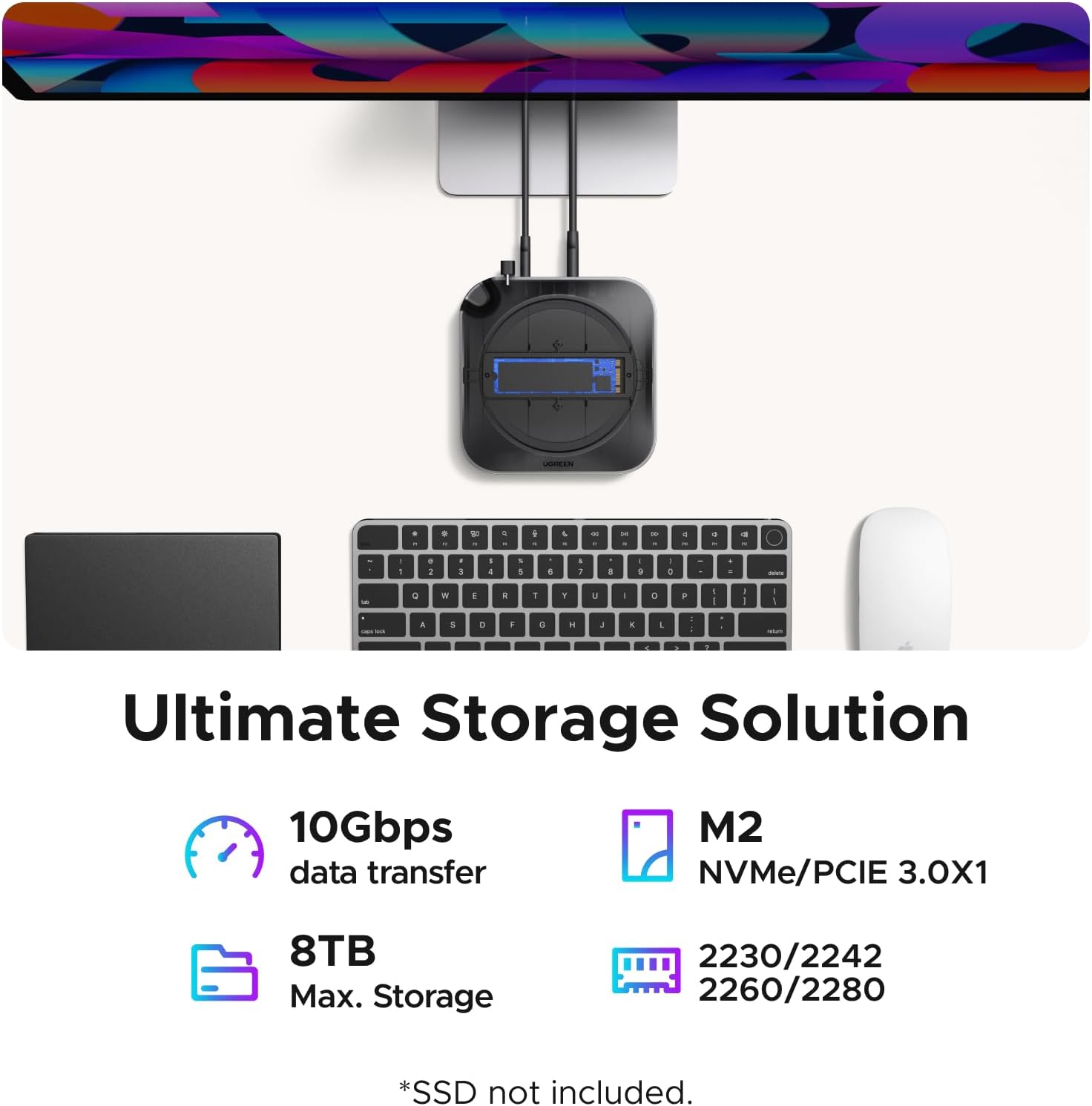Detalle 1 de UGREEN Mac mini docking station with M.2 NVMe slot