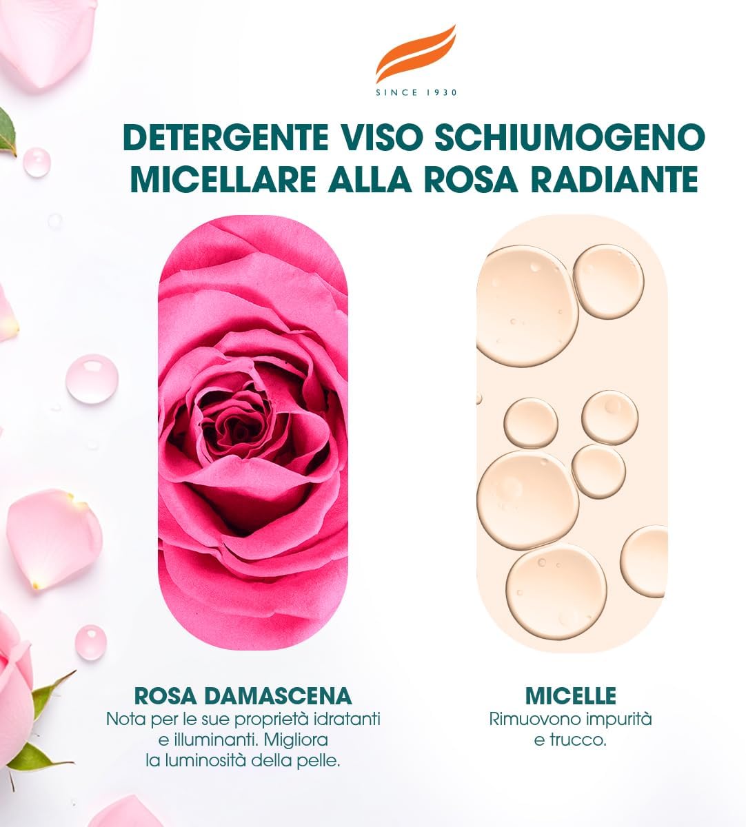 Detalle de Himalaya Rose Radiance Detergente viso con schiuma micellare, 150 ml – rimuove trucco impermeabile