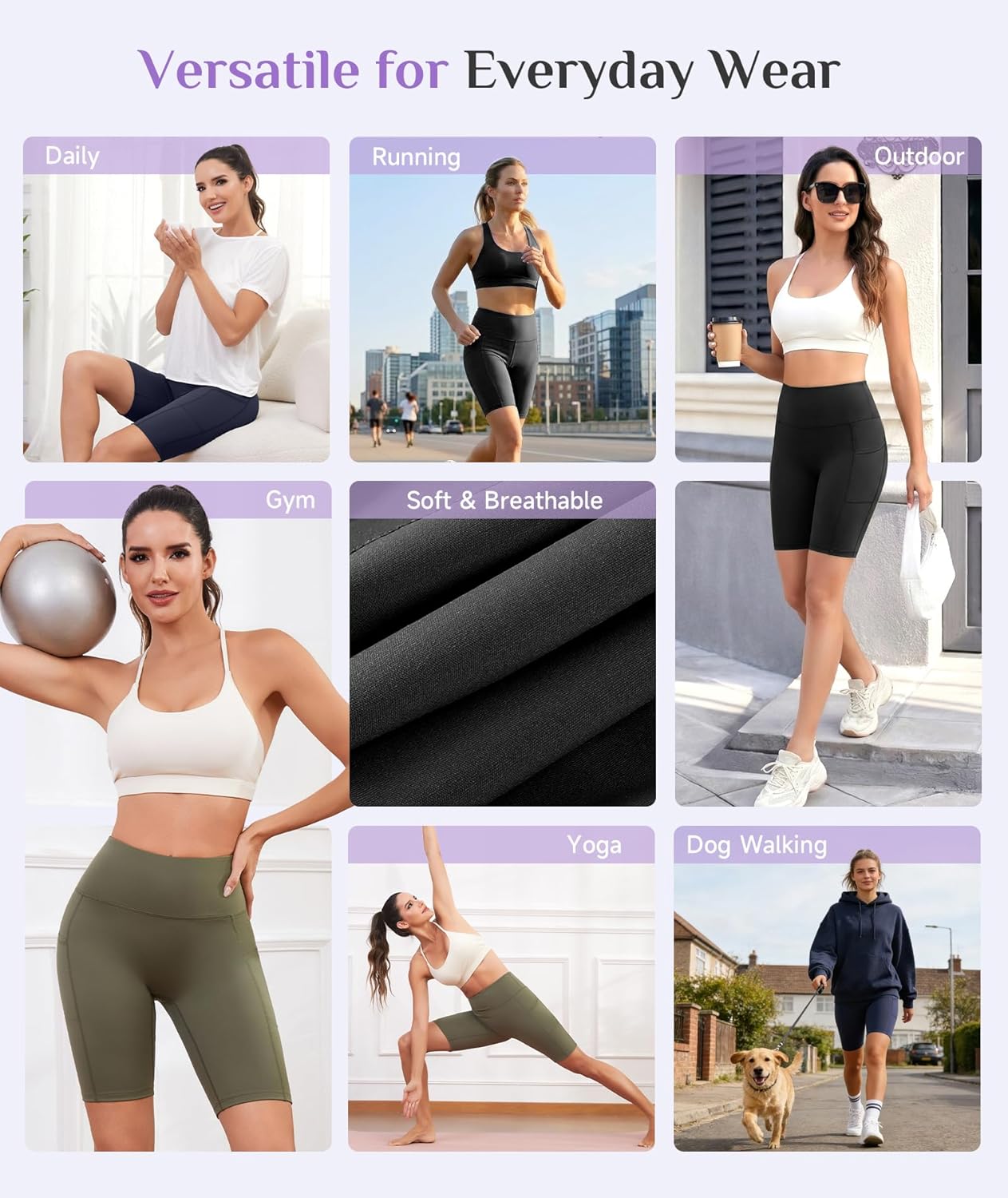 Thumbnail 4 de YADIFEN High Waisted Cycling Shorts for Women with Pockets