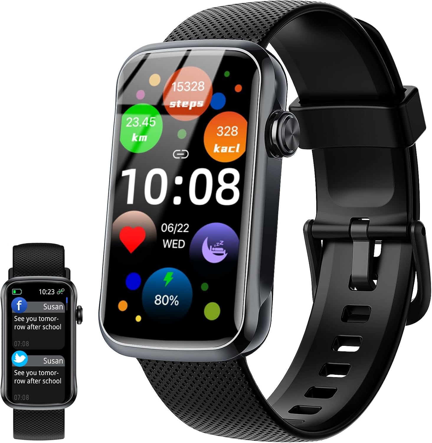 Detalle de Motast Smartwatch Herren/Damen 2026 – 1,57" HD Display, 123+ Sportmodi, IP68, Bluetooth 5.4, SpO2/HR/Schlafmonitor