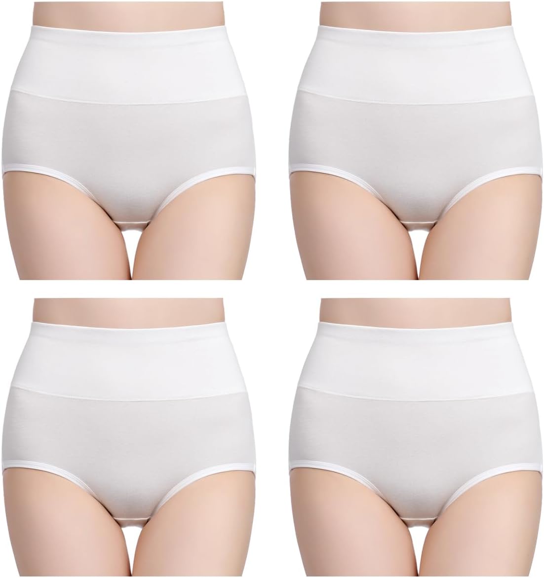Detalle 2 de wirarpa Damen-Unterhosen Baumwolle – Hoch-Taillenslips, 4er Pack