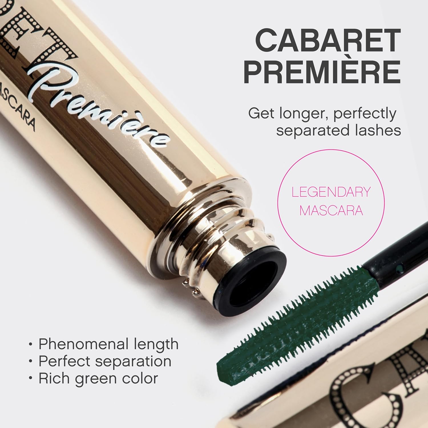 Thumbnail 1 de VIVIENNE SABO Artistic Volume Mascara Cabaret Premiere verde – effetto volume e ciglia separate