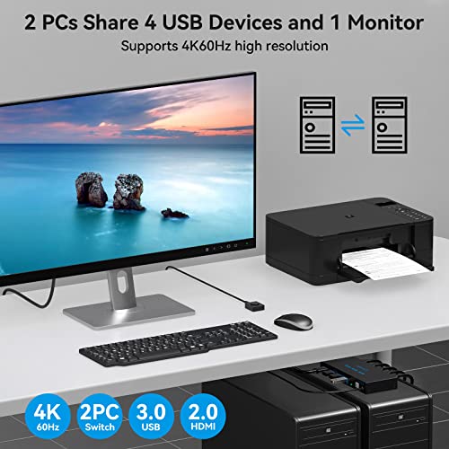 Detalle 2 de USB3.0 HDMI KVM Switch 4K60Hz - 2 PCs, 4 Dispositivos🖥