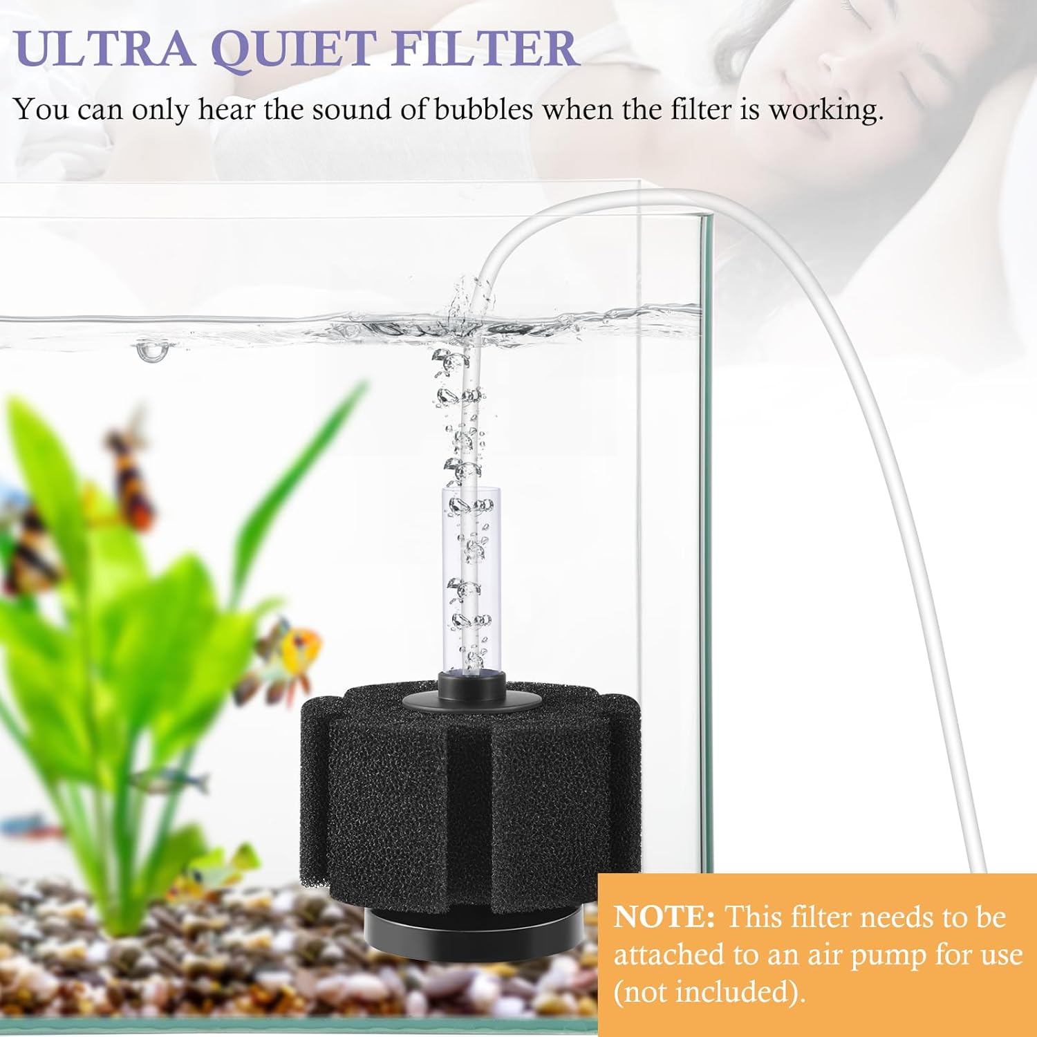 Thumbnail 2 de PYPABL Aquarium Sponge Filter (M) – Ultra quiet air-driven bio sponge filter for up to 190 litres