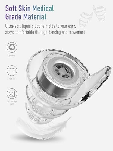 Thumbnail 3 de Hearprotek High Fidelity Ear Plugs for Concerts (1 Pair, Size M, Black) – Low‑Profile Noise Reduction