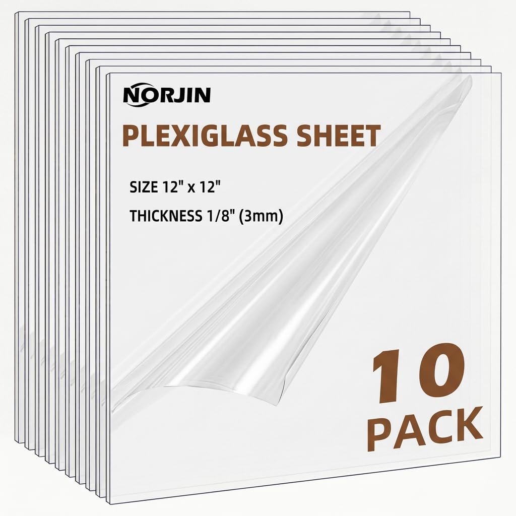 Detalle de NORJIN Clear Acrylic Sheets, 1/8-inch Thick