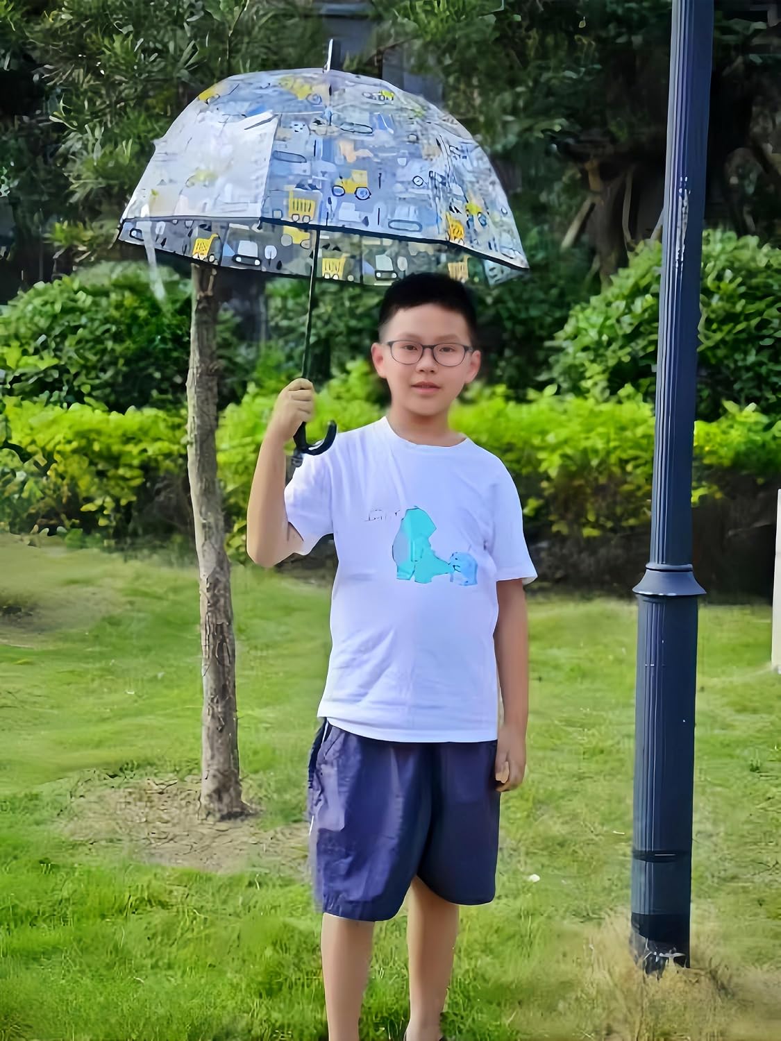 Detalle 2 de Kids Clear Bubble Umbrella Transparent dome umbrella ☂