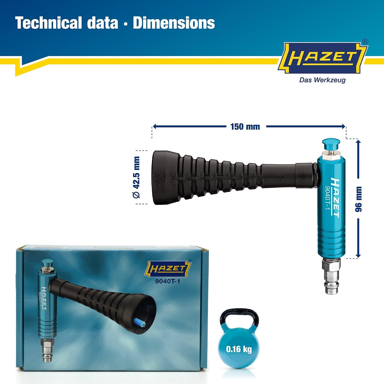 Thumbnail 5 de HAZET 9040T-1 Pistola ad aria compressa con ugello a turbina