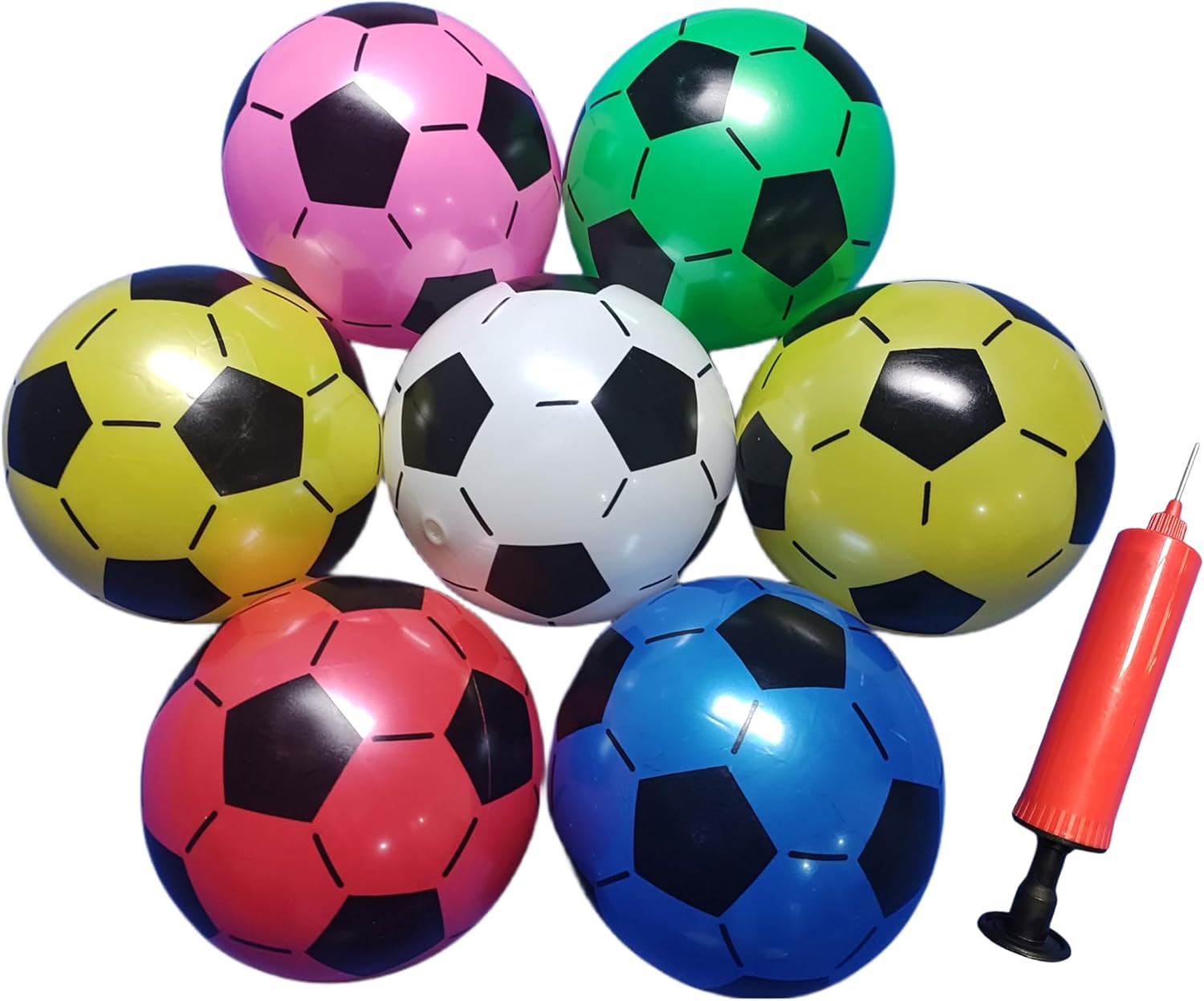 Detalle de Palloncini da calcio in plastica, 12 pezzi, 20 cm – per bambini dai 3 anni