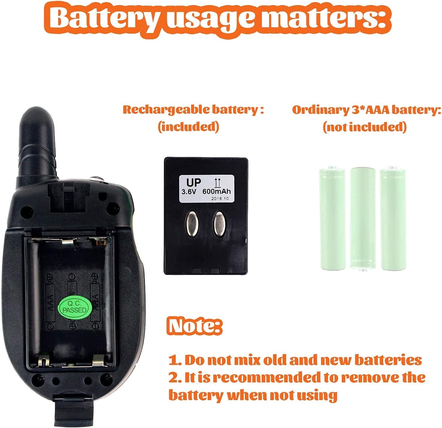 Detalle de Retevis RT602: Walkie Talkie per bambini ricaricabile con torcia, VOX e 8 canali (2 pezzi, arancione)