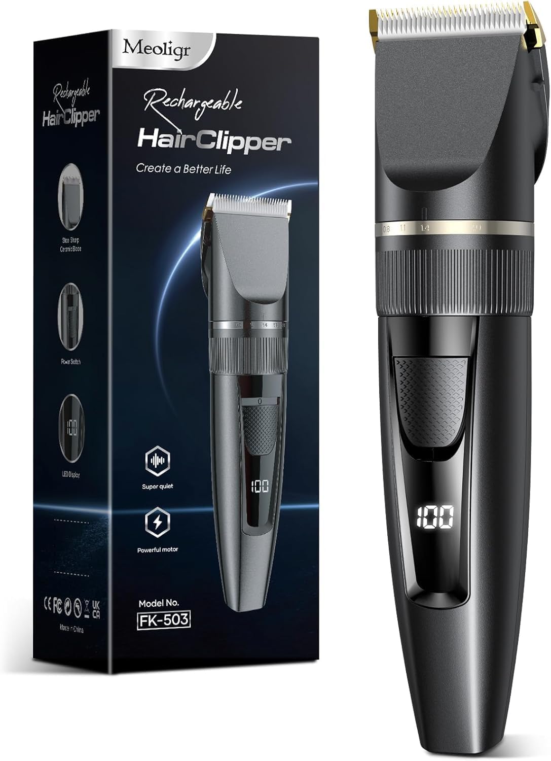 Detalle de Professional Hair Trimmer Hair Clippers with LCD 1️⃣✂