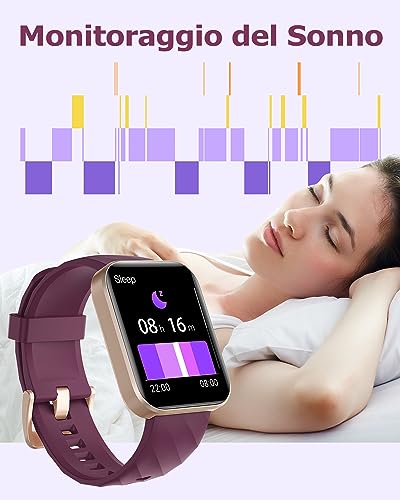 Detalle de RUIMEN Orologio Smartwatch Donna: Chiamate Bluetooth, Contapassi e SpO2 con Display AMOLED 1.83