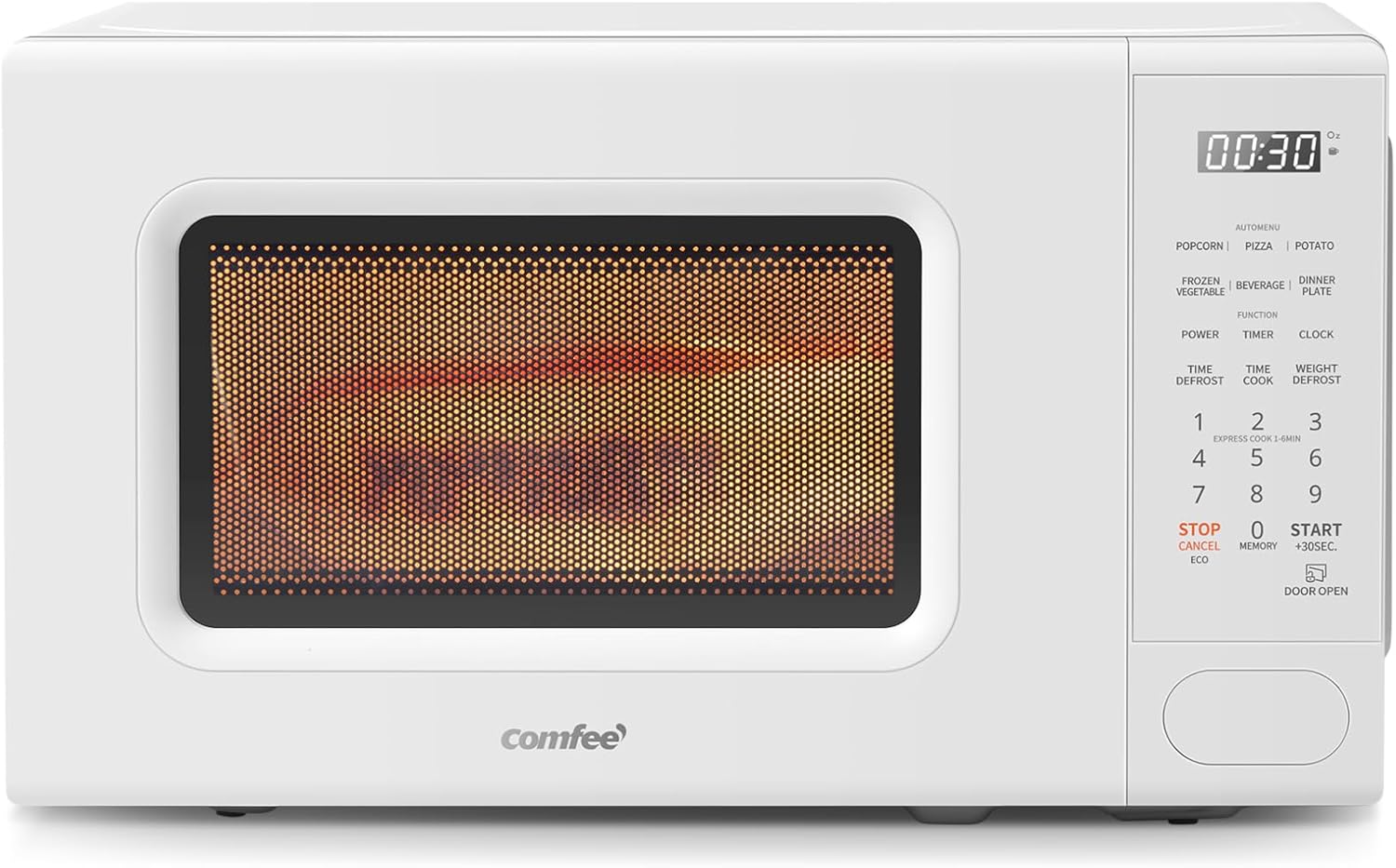 COMFEE CMO-C20M1WH Retro Microwave (700W) with 11 Power Levels and Multi-Stage Cooking