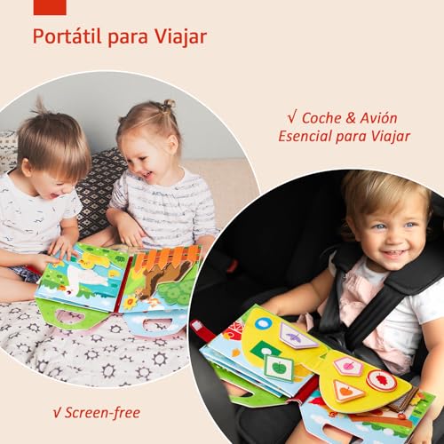 Thumbnail 4 de Libro Montessori Busy Board de hahaland: 8 páginas interactivas en fieltro para niños 1–3 años