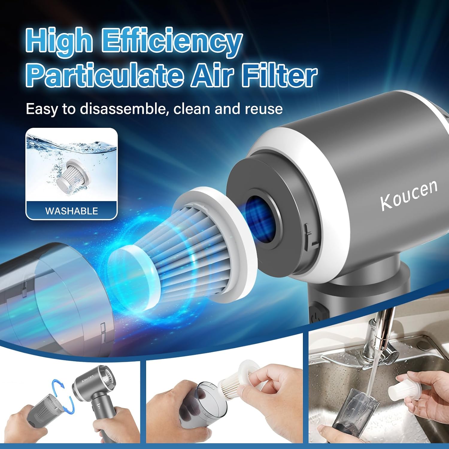 Detalle de Cordless Handheld Vacuum, 20,000 Pa