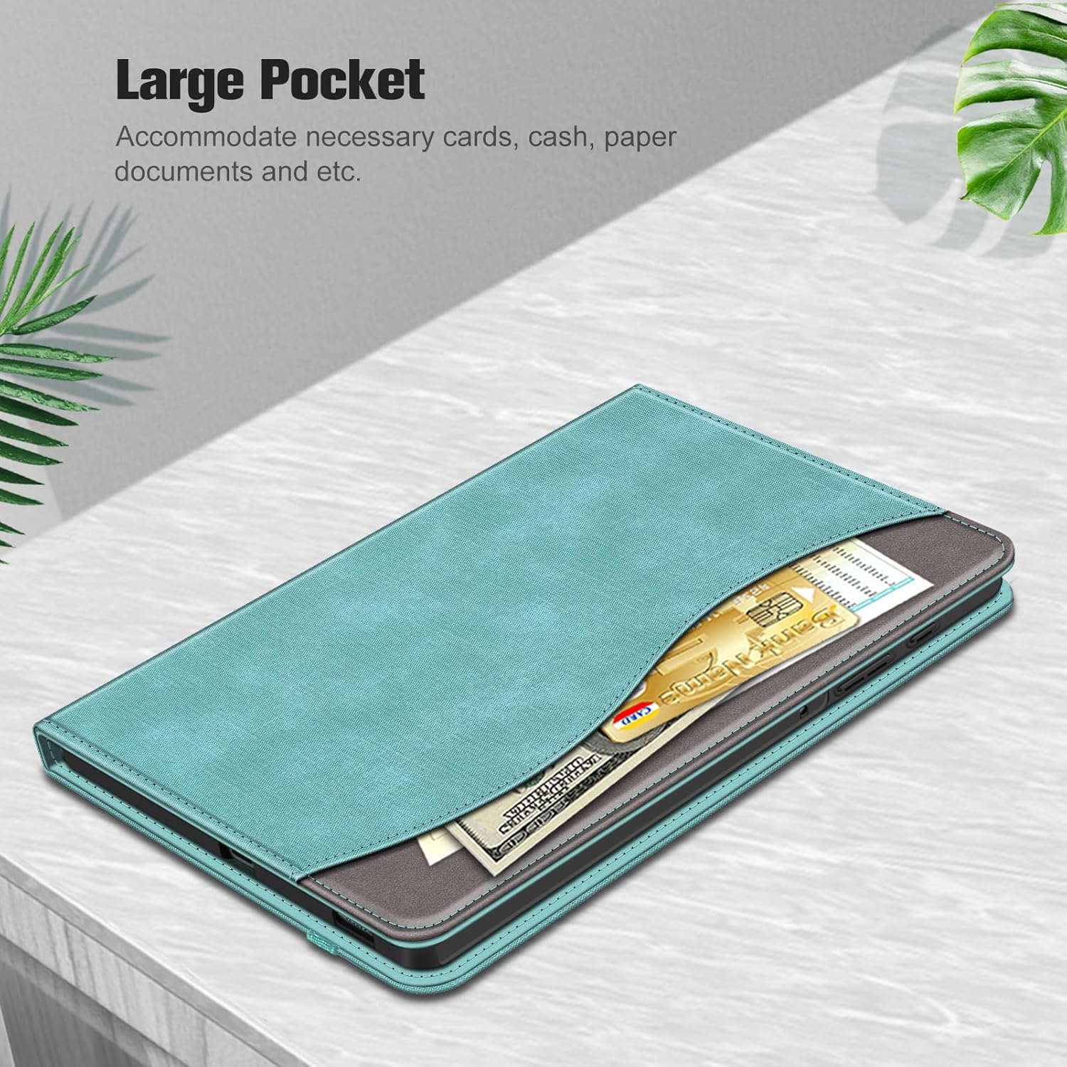 Thumbnail 6 de Fintie Hülle für Samsung Galaxy Tab S6 Lite 10.4 (2024/2022/2020) – Soft-TPU Rückseite mit S-Pen-Halter, Jeansoptik Türkis