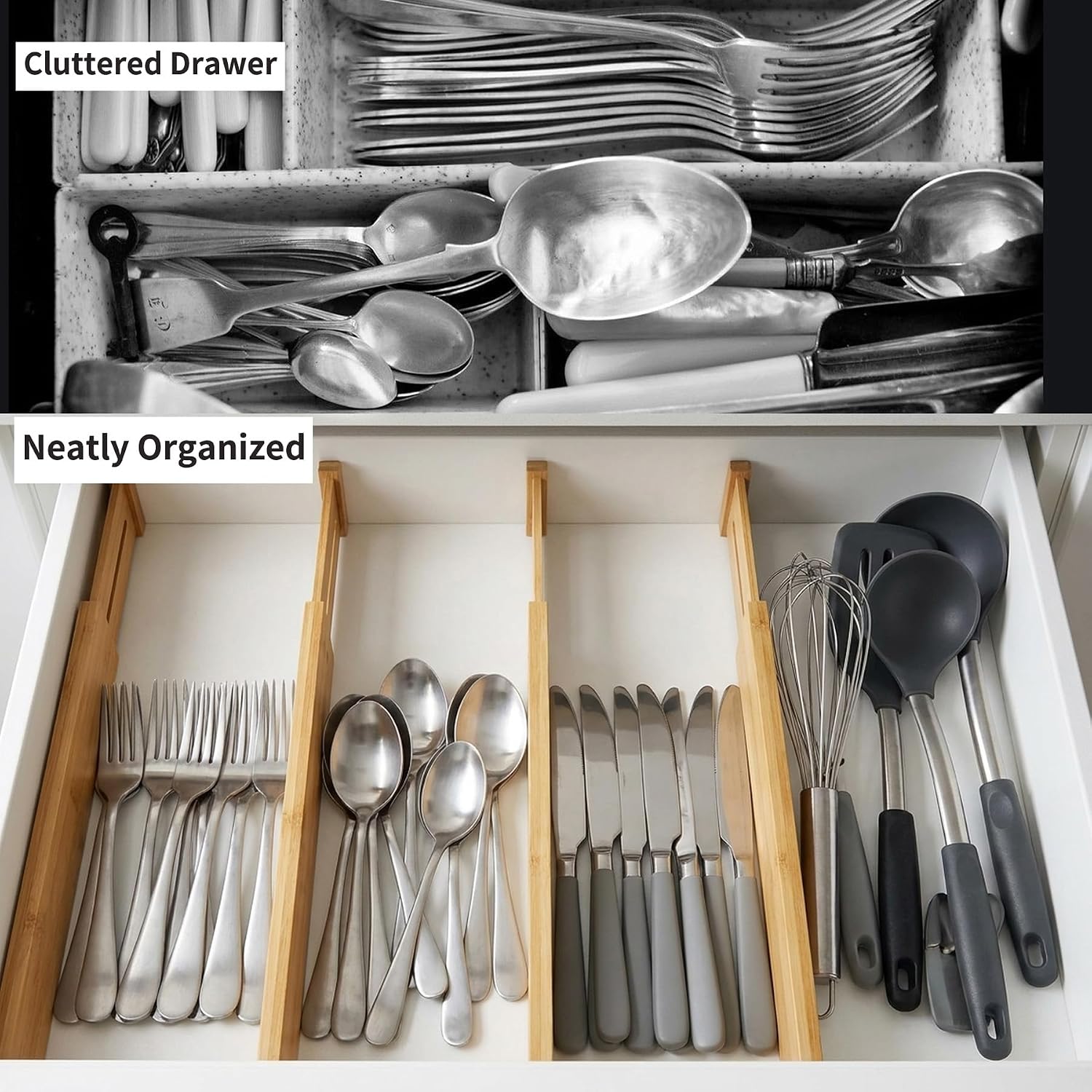 Detalle 2 de Utoplike Bamboo Drawer Dividers 4 pcs