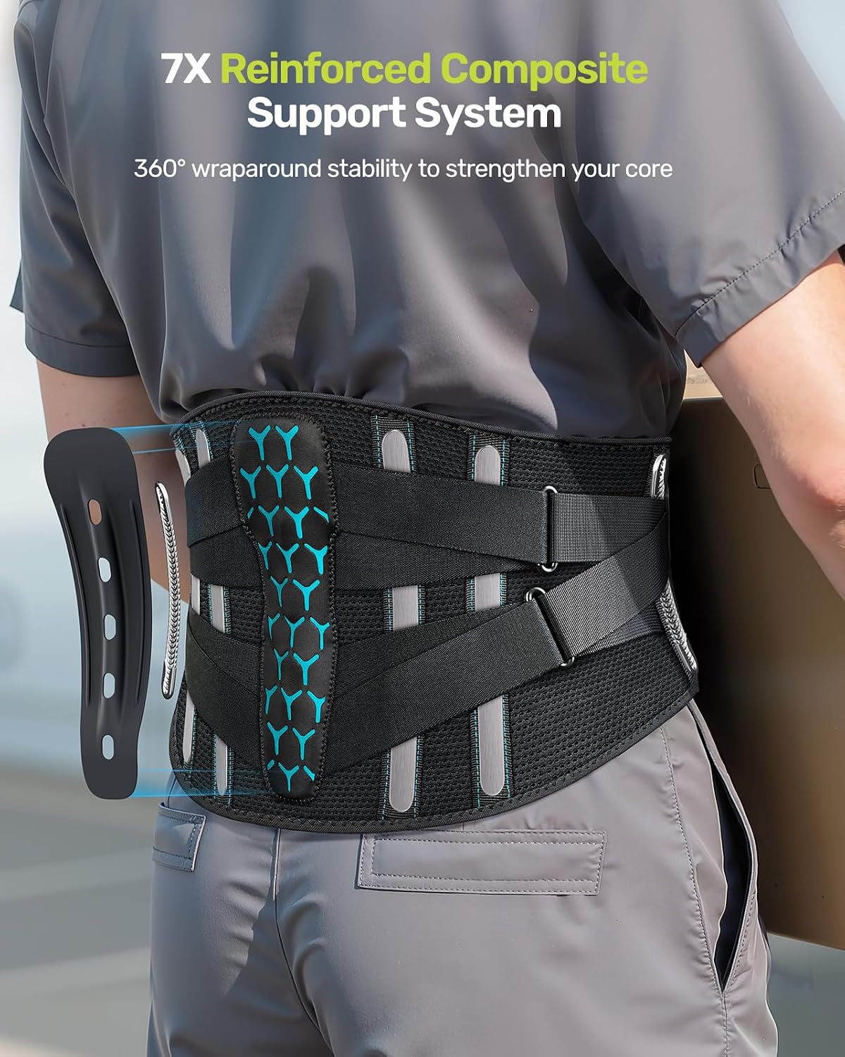 Detalle 2 de Rakiie Back Support Belt 7‑stay, size L 🩺