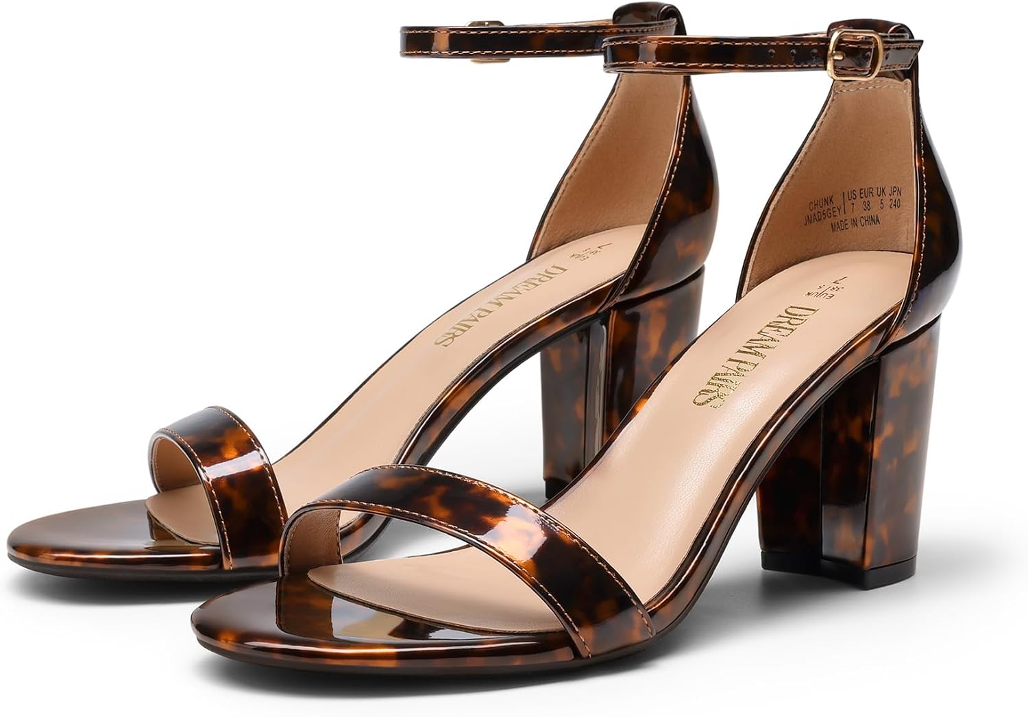 Detalle de DREAM PAIRS 59938 Women's Comfort Block Heel Sandals with Adjustable Ankle Strap