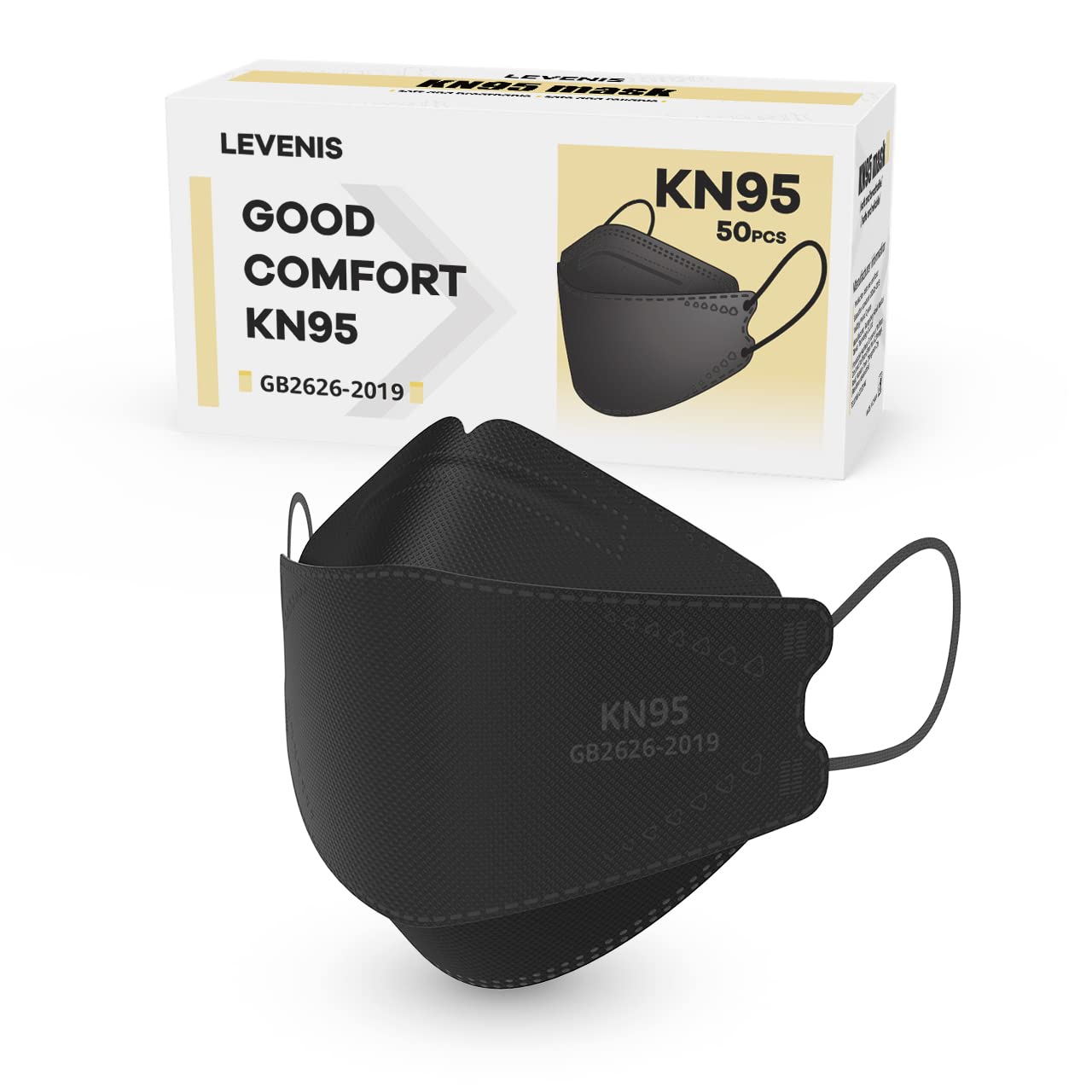 Detalle de LEVENIS KN95 face masks, 50-pack
