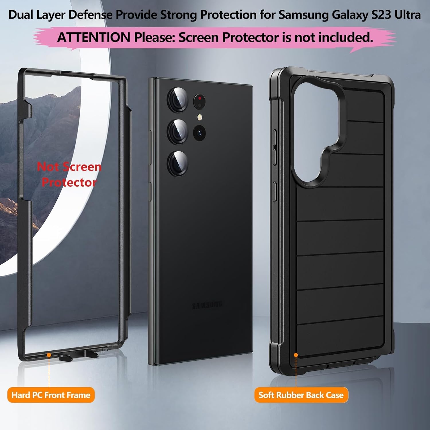 Thumbnail 1 de Hensinple S23 Ultra Case: Heavy-Duty 15FT Drop Protection for Galaxy S23 Ultra
