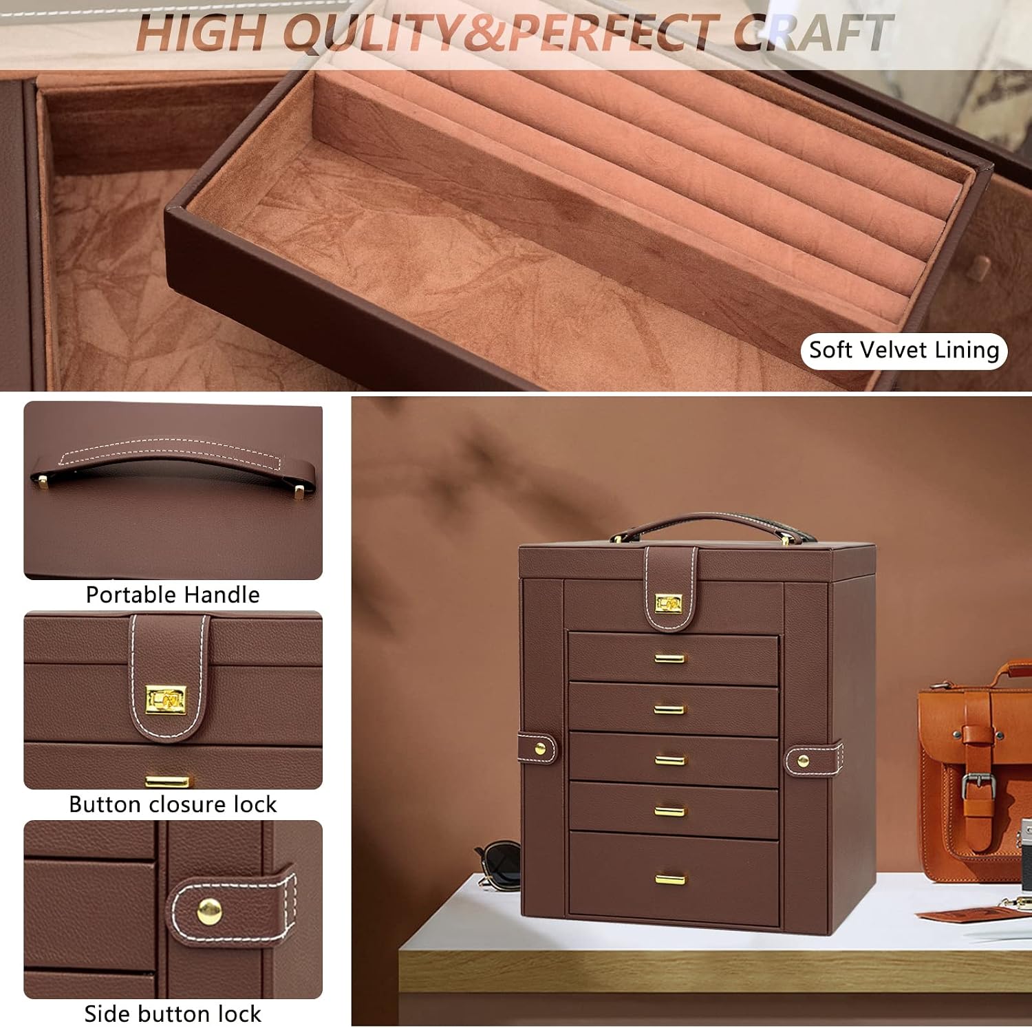 Thumbnail 5 de AKOZLIN Large 6-Tier Jewelry Box Organizer 6-tier