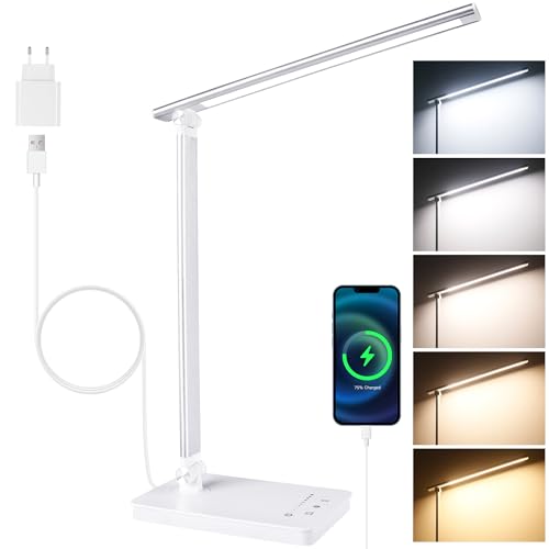 Detalle de Akynite Lampara Escritorio LED 42 LED con USB-C, 5 Colores y 10 Intensidades
