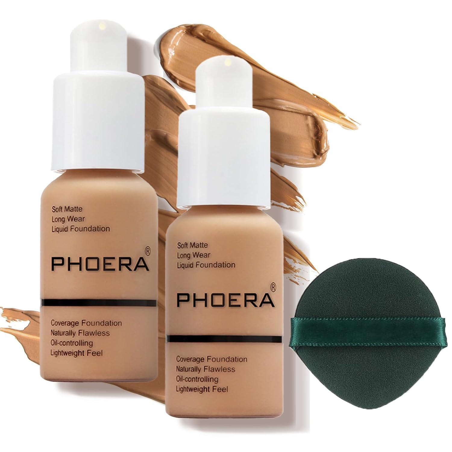 Detalle de Anglicolor PHOERA Foundation – Full Coverage Matte Foundation & Concealer (24h, Oil Control) mit Concealer Foundation, 2×105