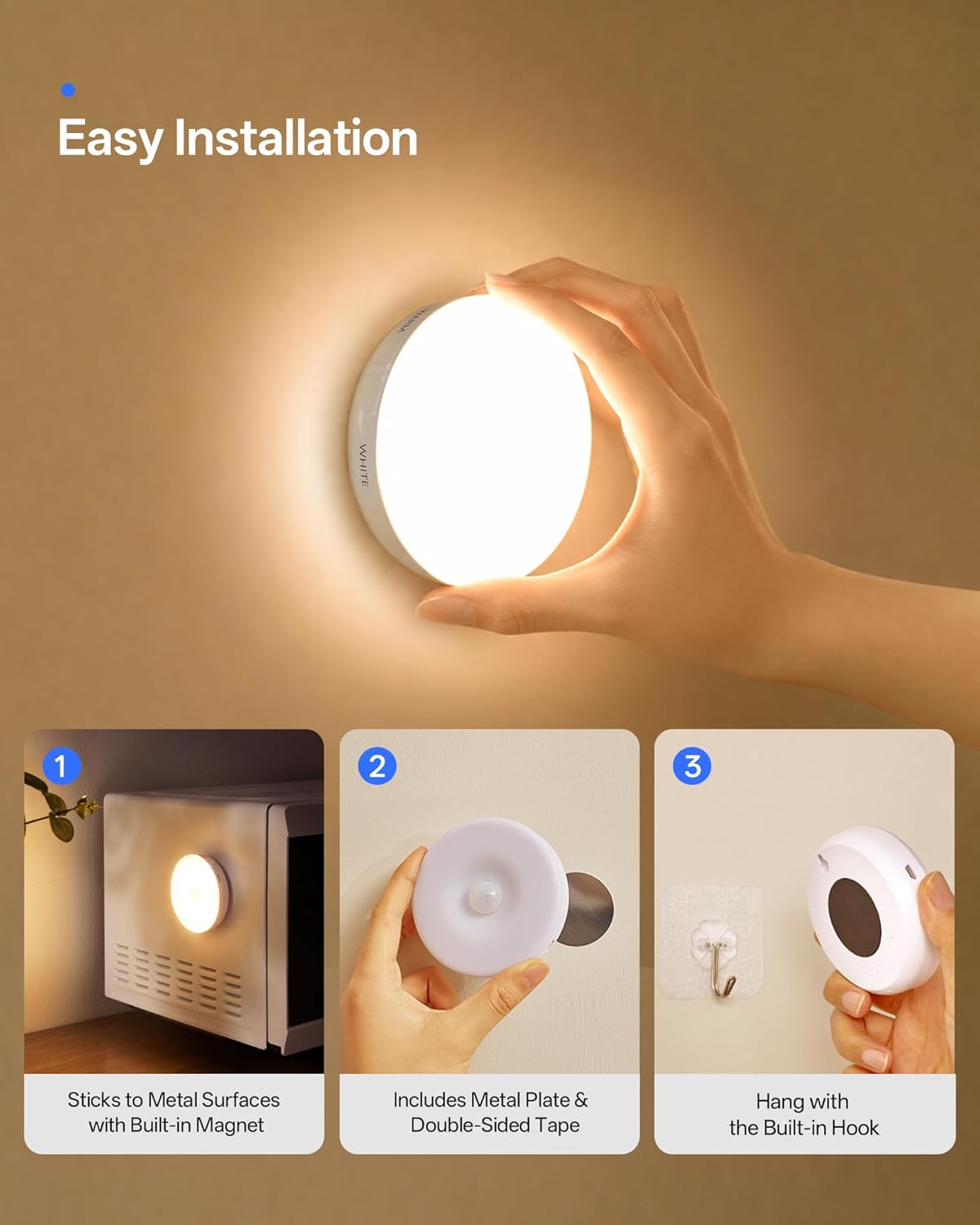 Thumbnail 6 de Homelist Motion Sensor Lights 6-pack LED puck lights