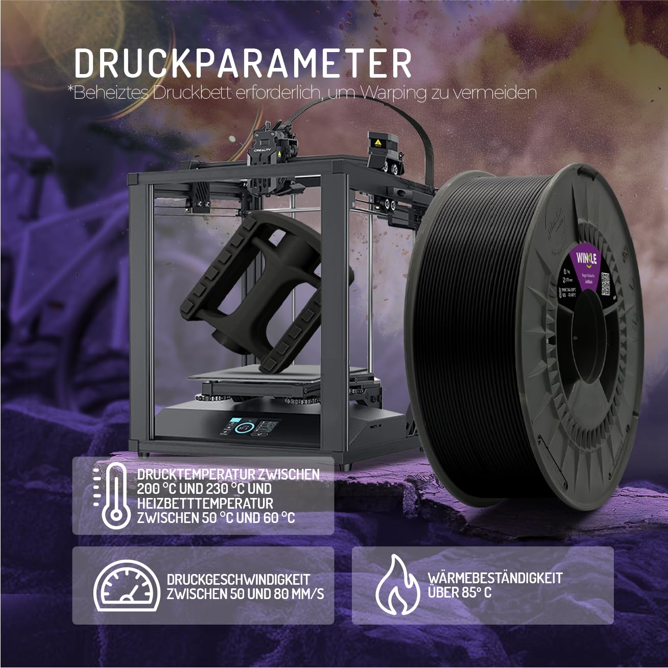Thumbnail 4 de WINKLE ASA Filament 1,75 mm Aschgrau – 1 kg Spule für FDM-3D-Drucker (wetter- und UV-beständig)