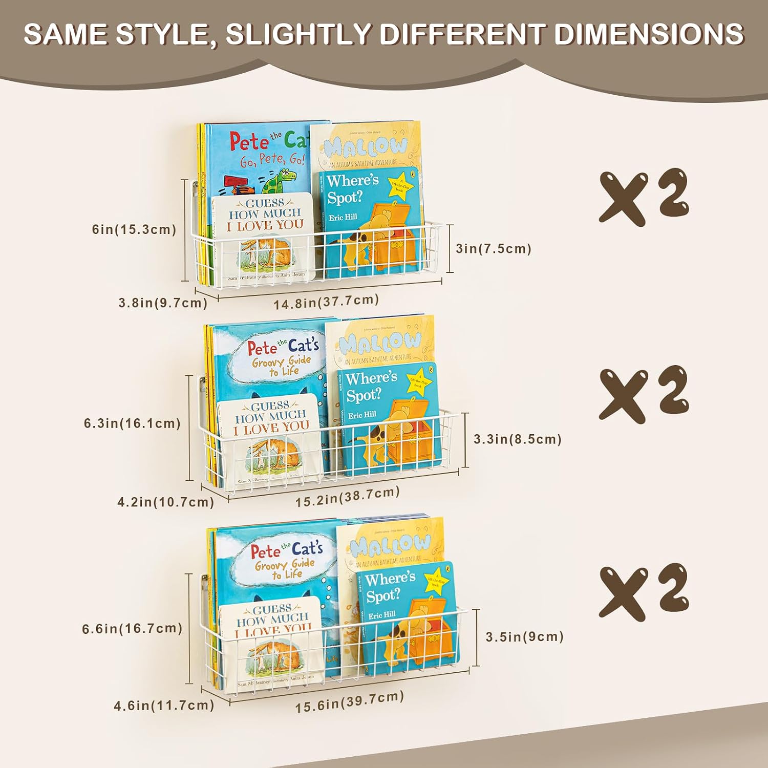 Thumbnail 2 de PUERSI 6-Pack Wall Mounted Bookshelf for Kids Rooms